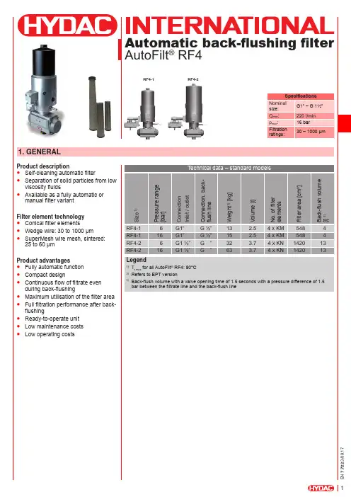 自动自清洗过滤器AutoFilt RF4说明书