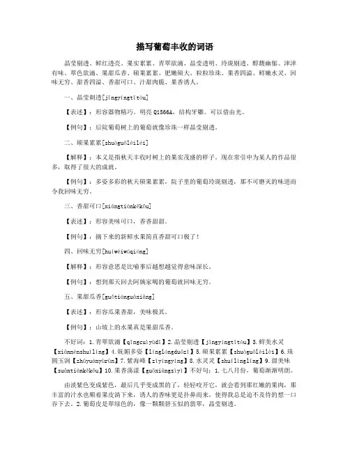 描写葡萄丰收的词语
