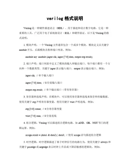 verilog格式说明