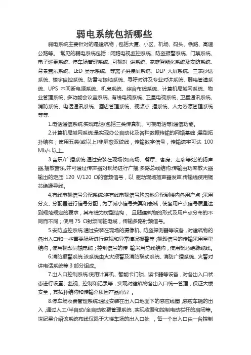 弱电系统包括哪些