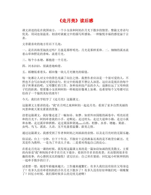 《走月亮》读后感