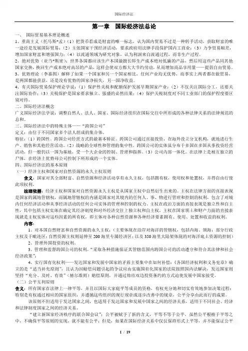 国际经济法考研笔记
