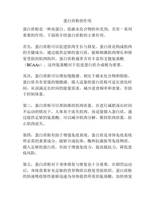 蛋白质粉的作用