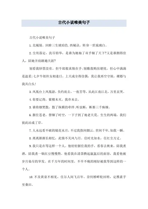 古代小说唯美句子