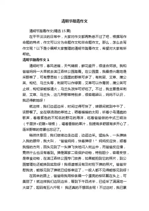 清明节踏青作文