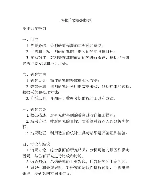毕业论文提纲格式