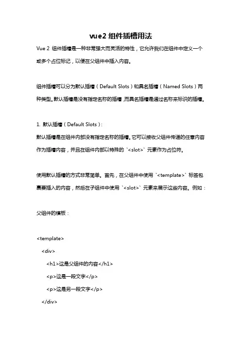 vue2组件插槽用法