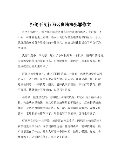 拒绝不良行为远离违法犯罪作文