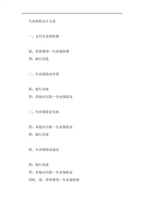 失业保险会计分录