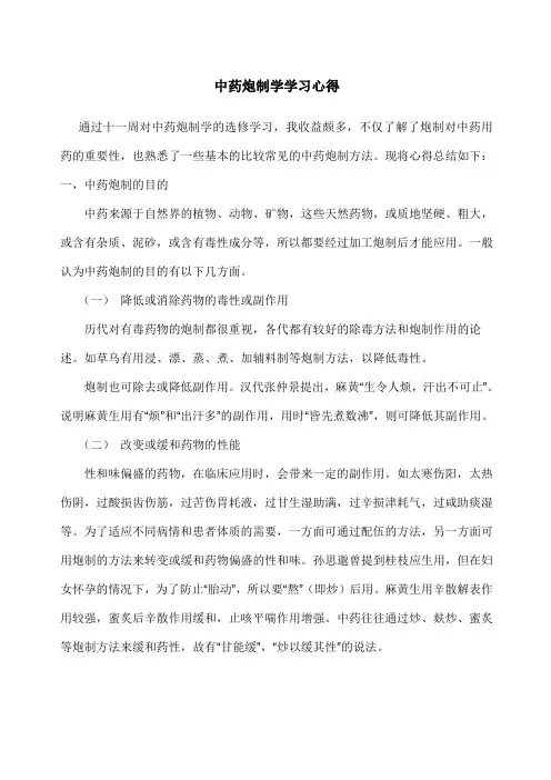 中药炮制心得