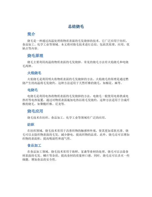 总结烧毛范文