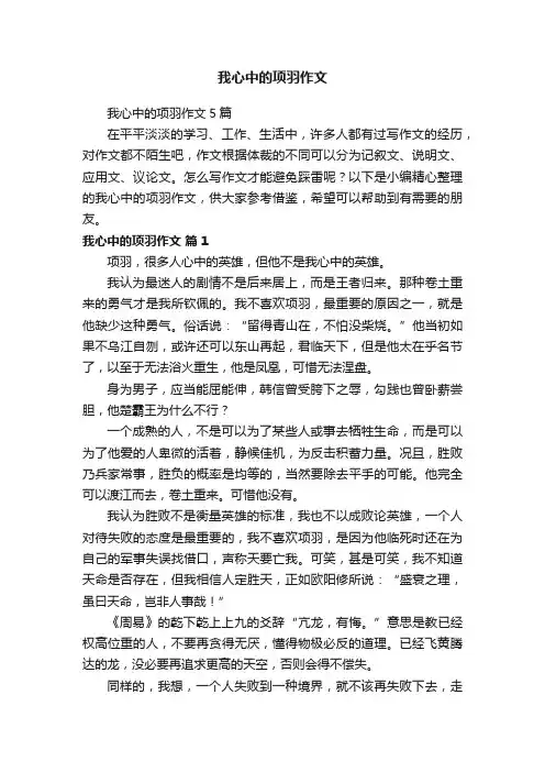 我心中的项羽作文