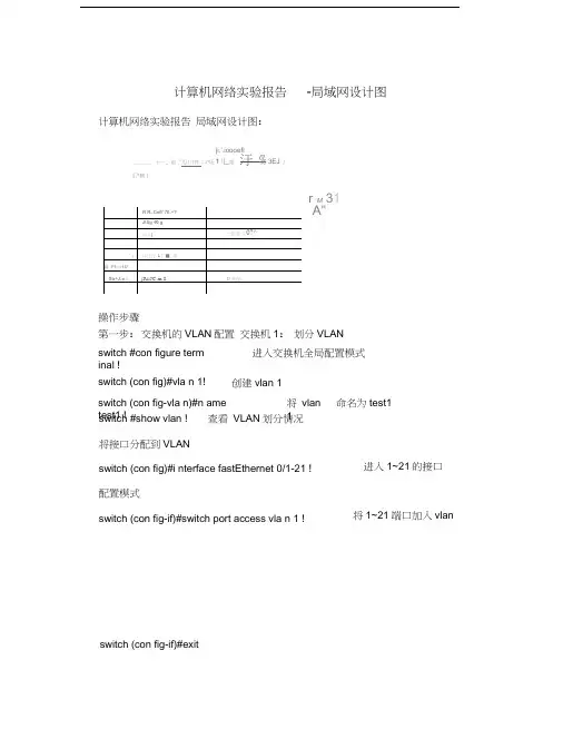 计算机网络实验报告-局域网设计图