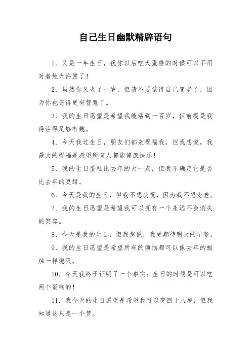 自己生日幽默精辟语句