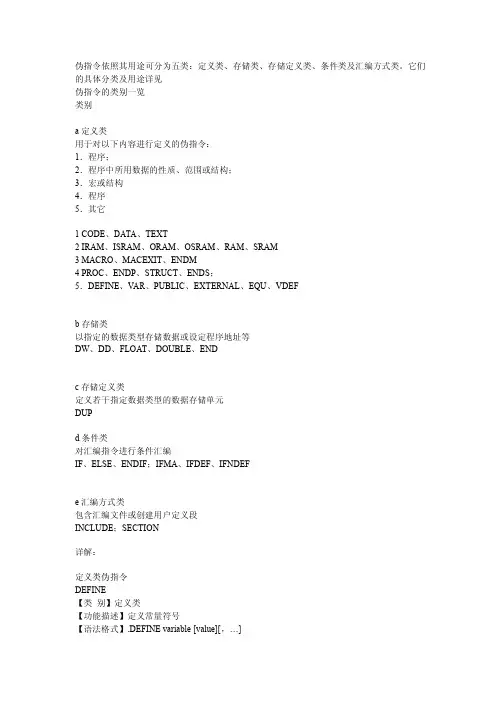 单片机伪指令详解