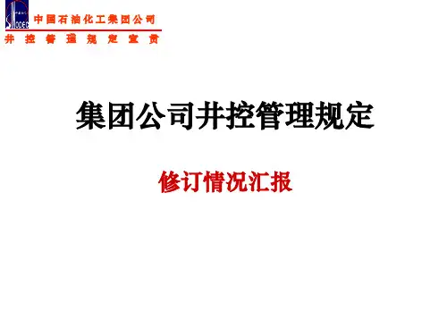 集团公司井控管理规定宣贯雷鸣