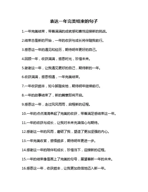 表达一年完美结束的句子