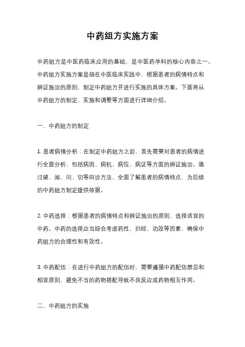 中药组方实施方案