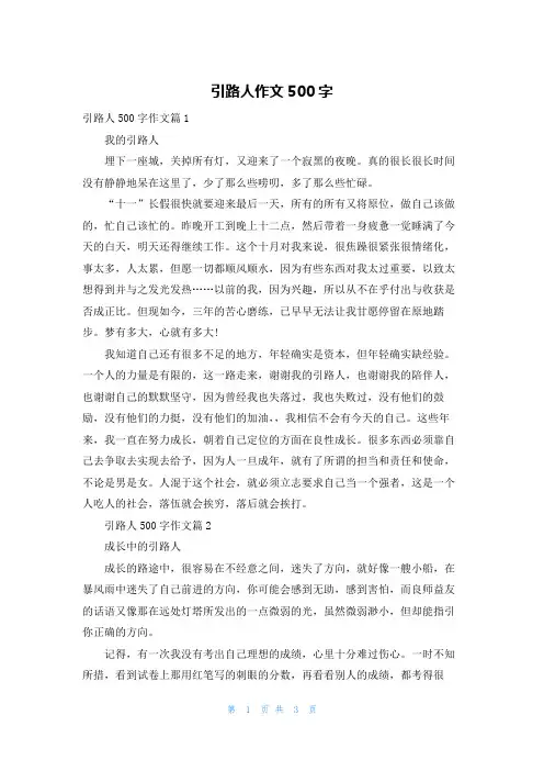 引路人作文500字