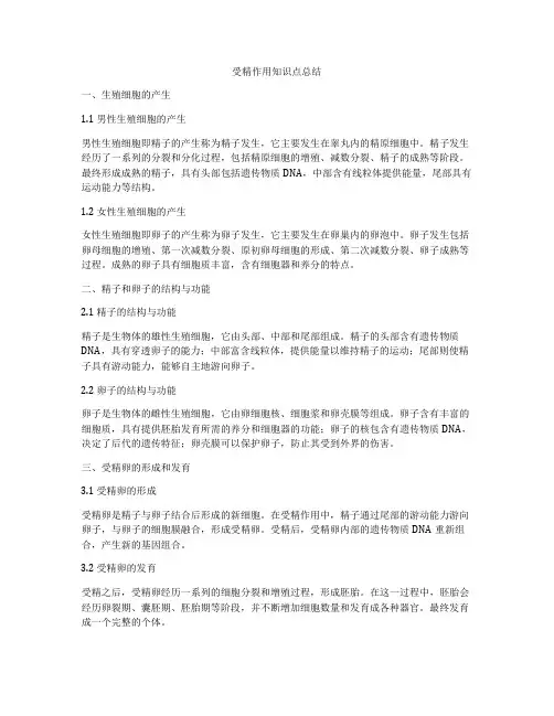 受精作用知识点总结