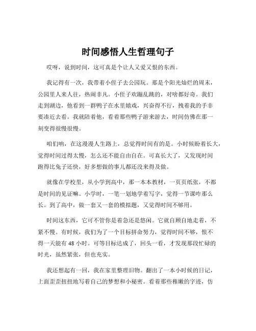 时间感悟人生哲理句子