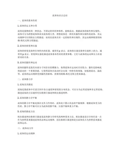 流体知识点总结