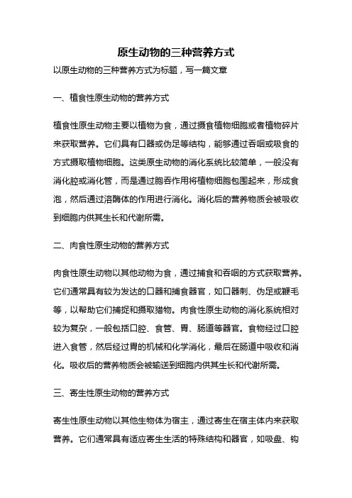 原生动物的三种营养方式