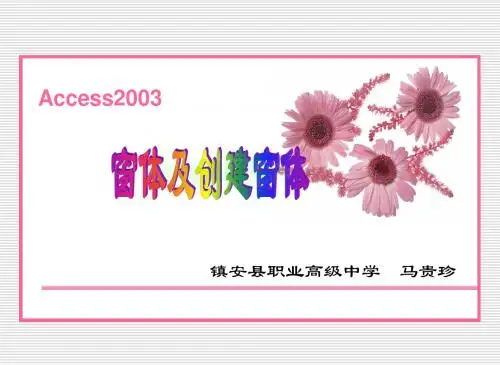 “窗体及创建窗体”课件