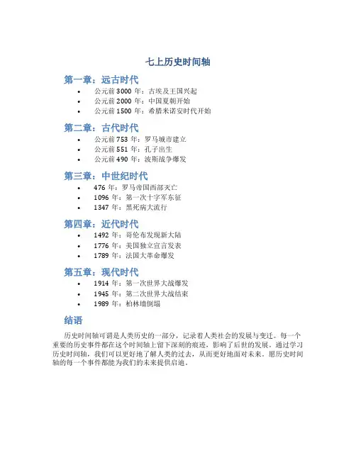 七上历史时间轴