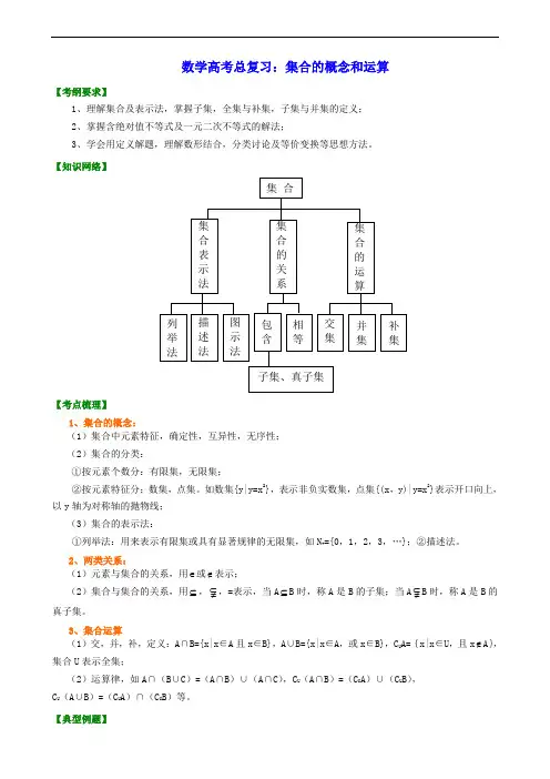 数学高考总复习集合的概念和运算