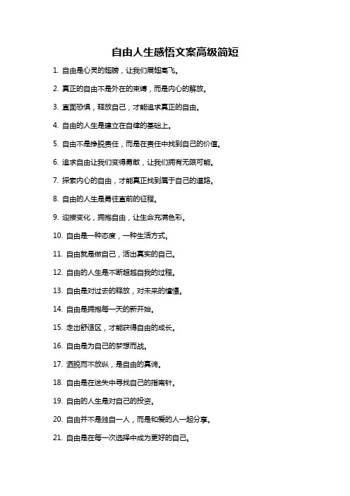 自由人生感悟文案高级简短