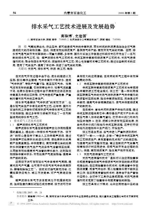 排水采气工艺技术进展及发展趋势