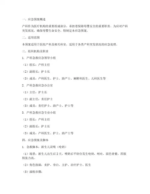 产科应急预案及脚本