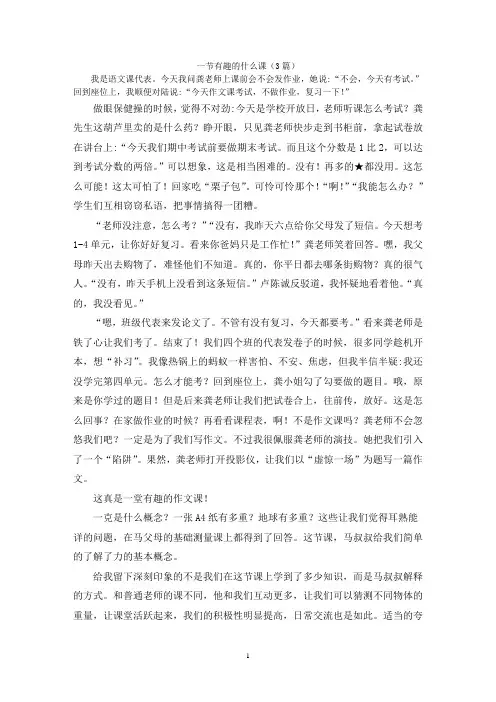 一节有趣的什么课(3篇)