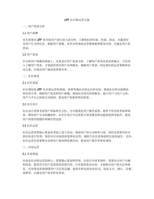 APP社区群运营方案