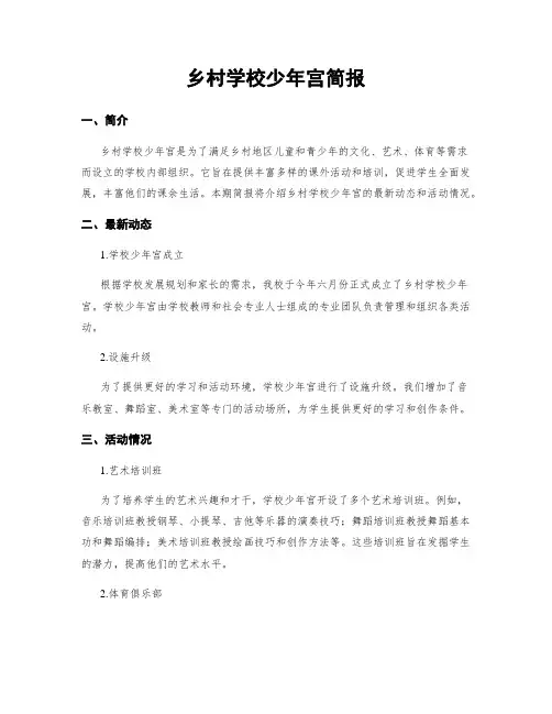 乡村学校少年宫简报
