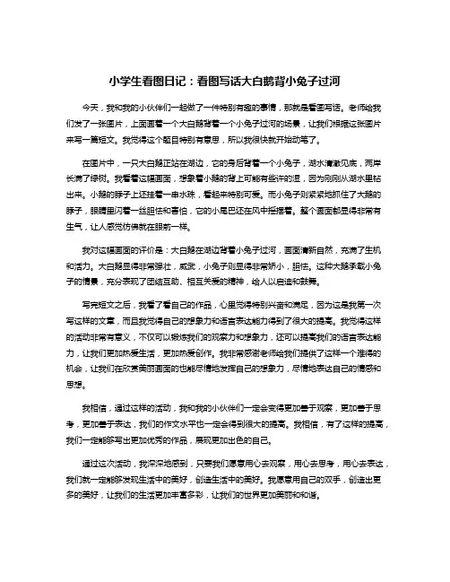 小学生看图日记：看图写话大白鹅背小兔子过河