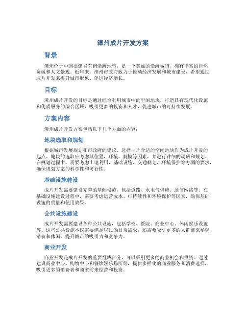 漳州成片开发方案