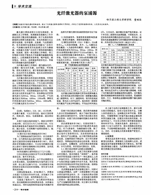 光纤激光器的泵浦源
