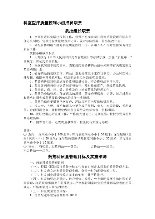2、药品质量与安全(检查表格和持续性改进分析)规章制度