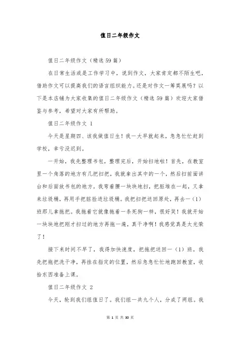 值日二年级作文