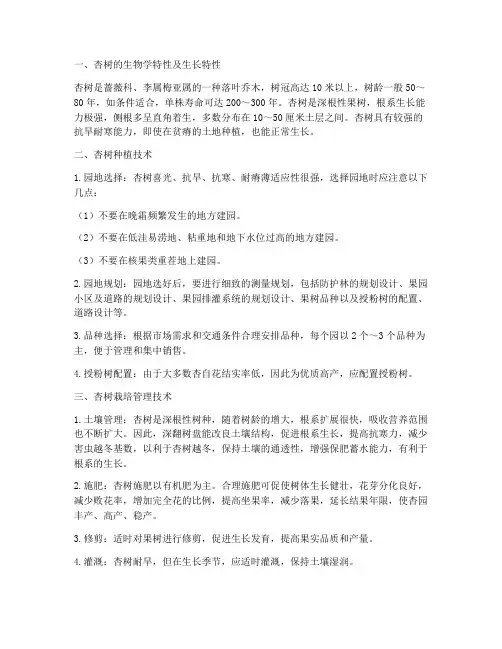 杏树种植管理技术