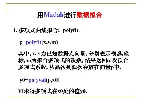 用Matlab进行数据拟合