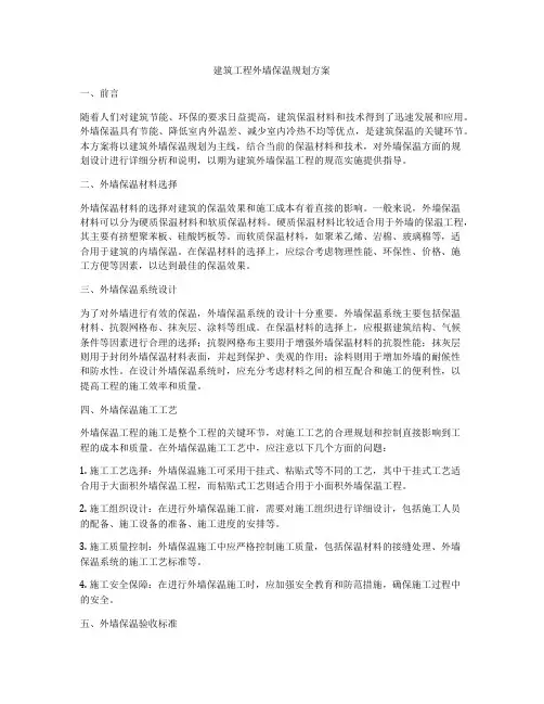 建筑工程外墙保温规划方案