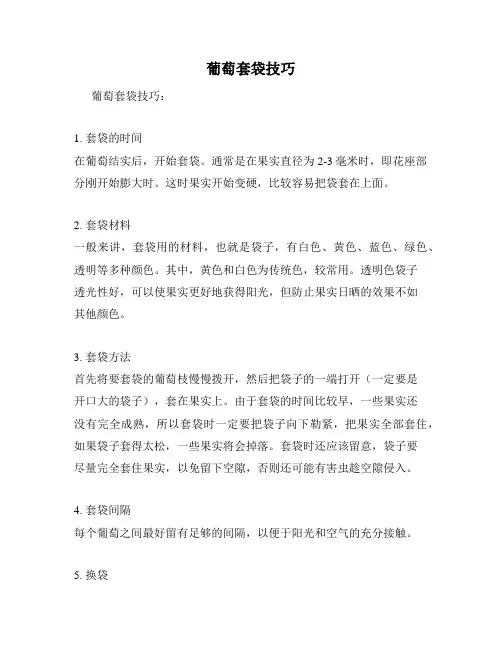 葡萄套袋技巧