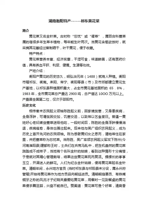 湖南衡阳特产------祁东黄花菜
