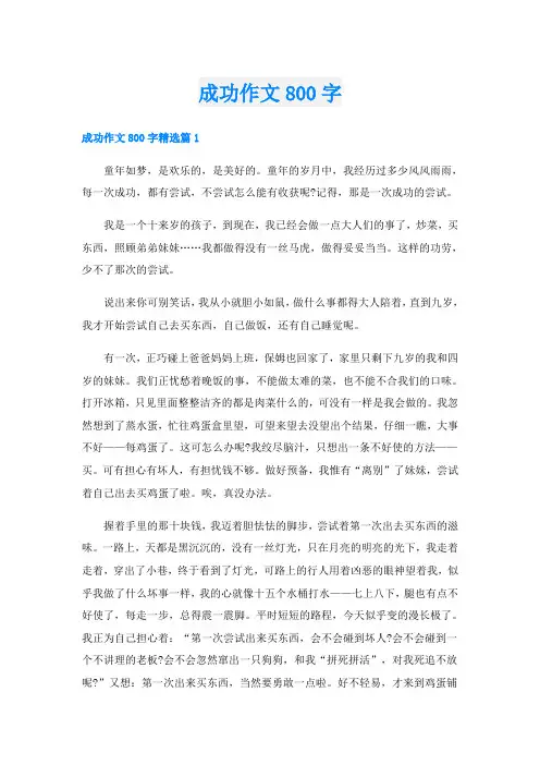 成功作文800字
