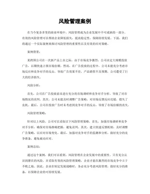 风险管理案例