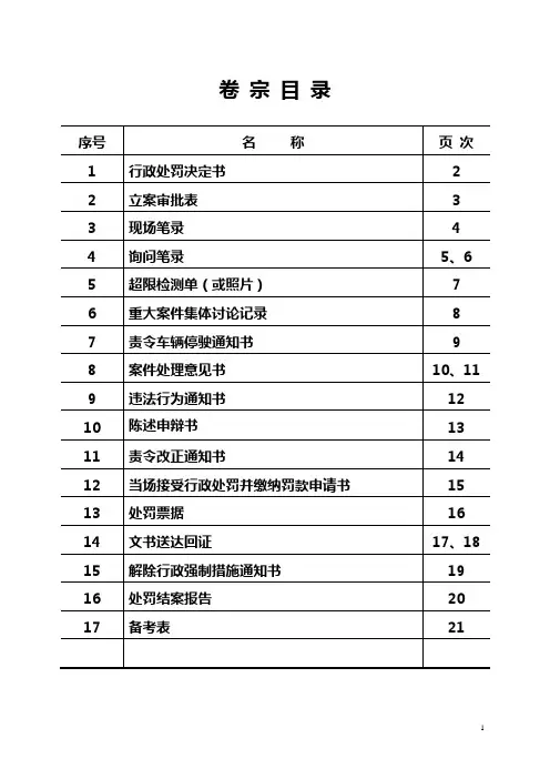 处罚卷宗(空卷)