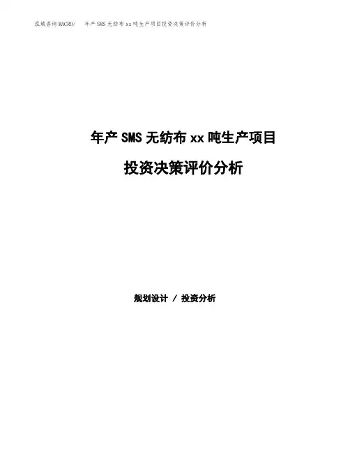 年产SMS无纺布xx吨生产项目投资决策评价分析模板(23亩)